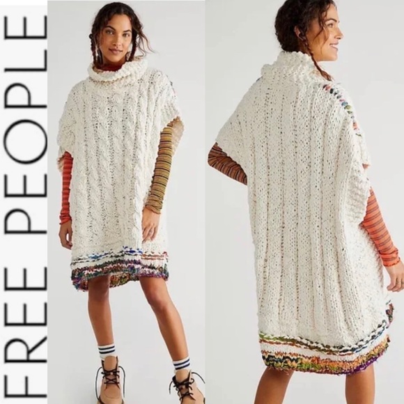 RARE FP x WeTheFree Care Sari Not Sari Organic Knit Sweater  xs/s - Picture 1 of 16